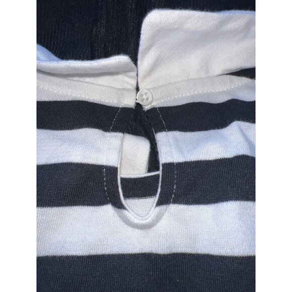 Cat & Jack Long Sleeve Girls XL-14 Black/White Striped Dress with Tulle NWOT - Picture 3 of 6